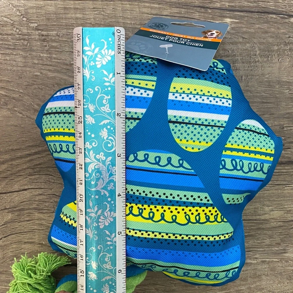Blue and Green Star-Shaped Dog Toy